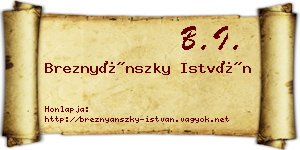 Breznyánszky István névjegykártya